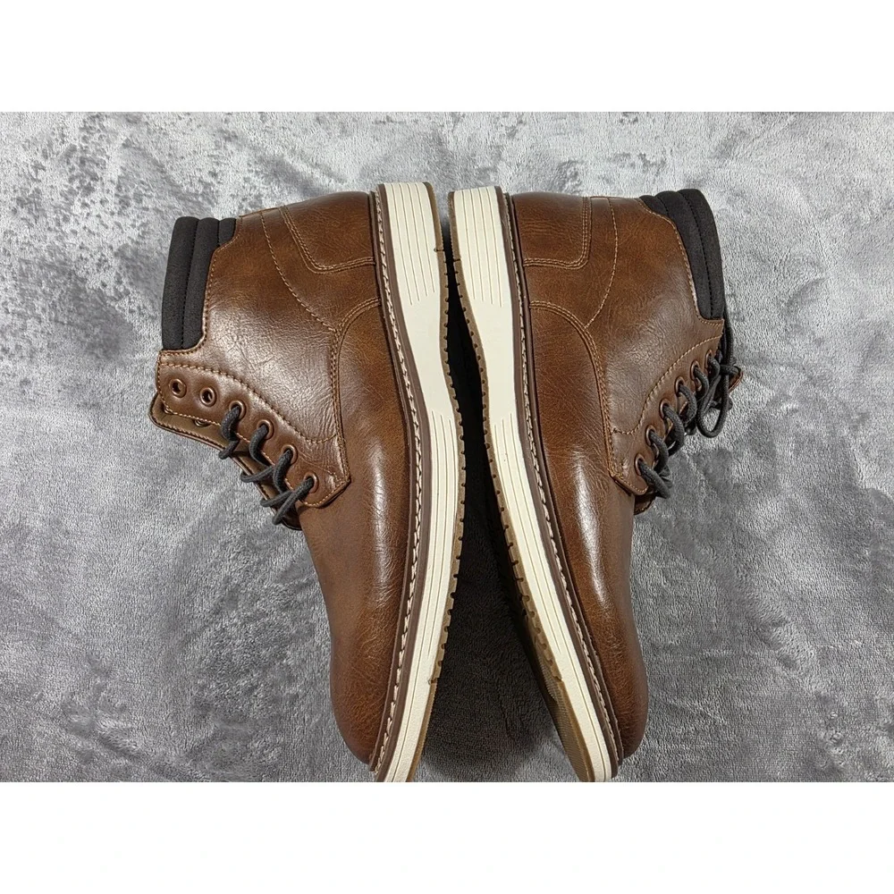 STEVE MADDEN P-Jelen Men's SIZE 8‎ Chukka Boot Brown / Cognac Ankle Zipper NIB